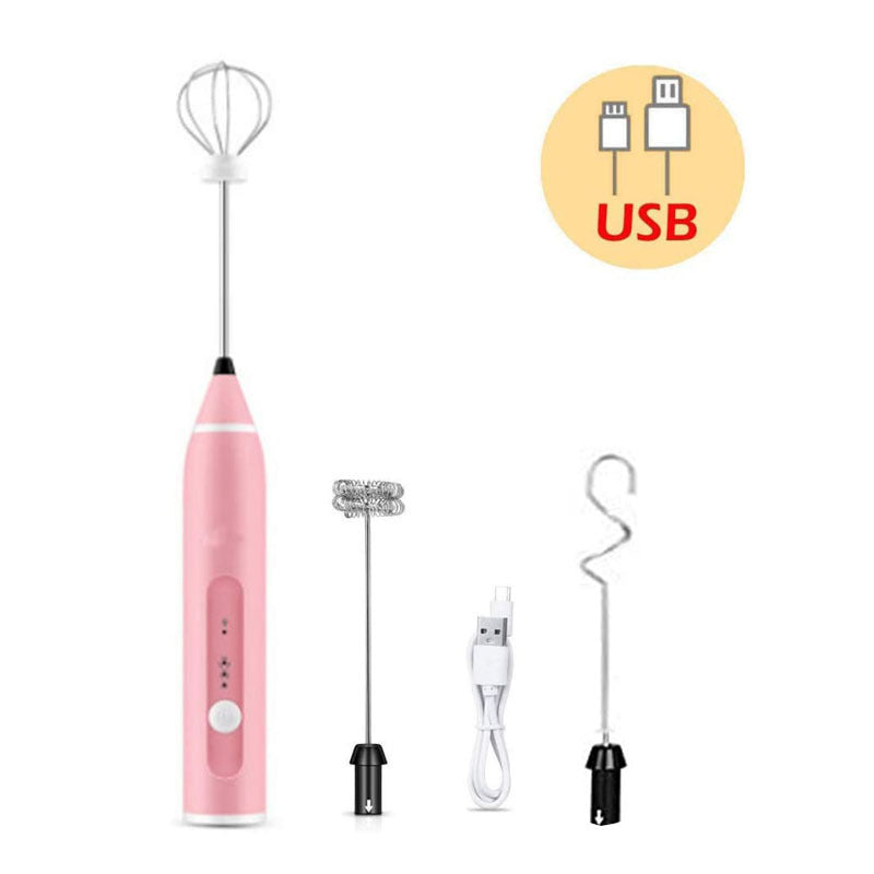 Milk Frother Electric Egg Beater USB Charging Mixer For Coffee Drink Portable