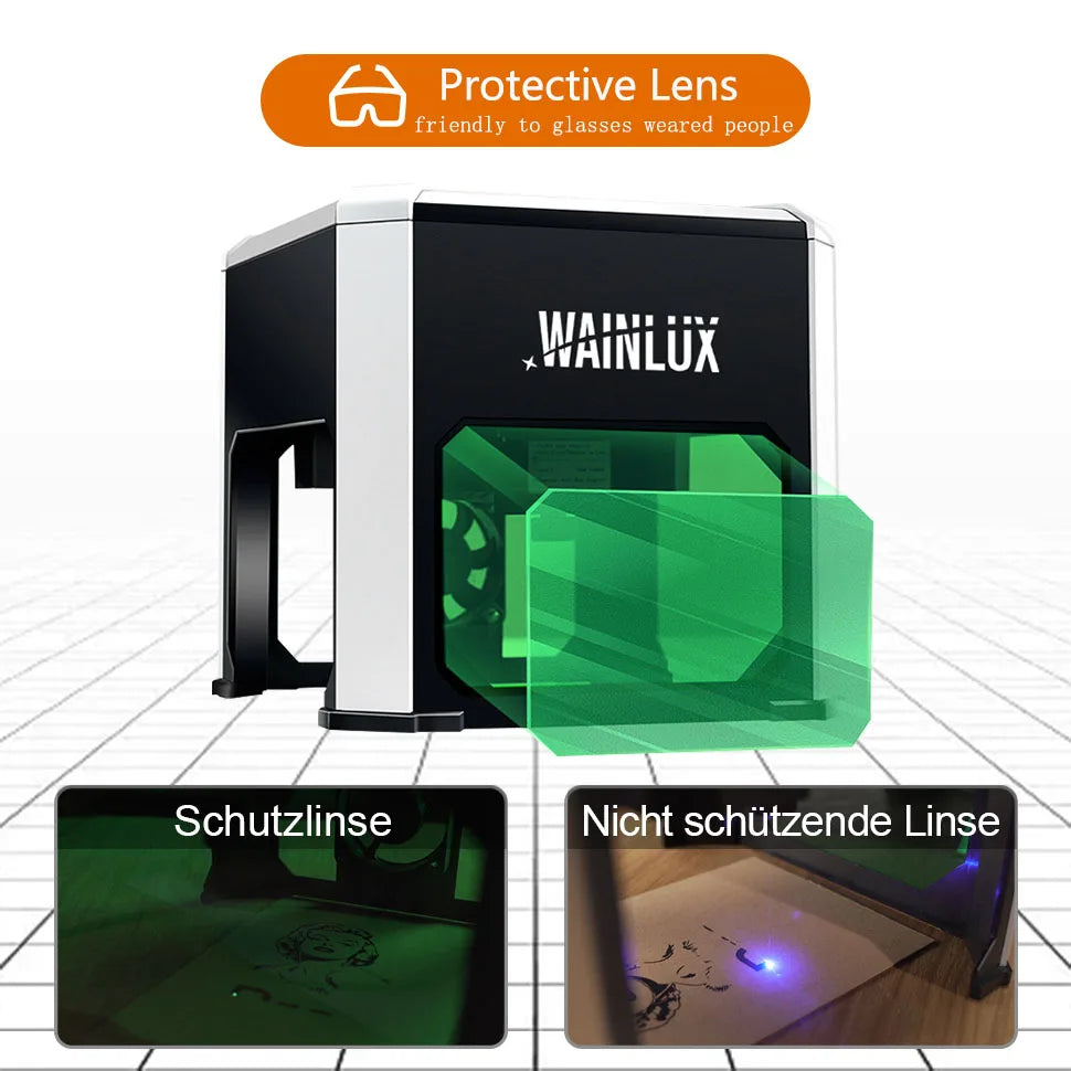 Wainlux Laser Engraver K6 Mark Printer Cutter Woodworking Machines Plastic 3000mw Bluetooth Mini Laser Engraving Marking Machine