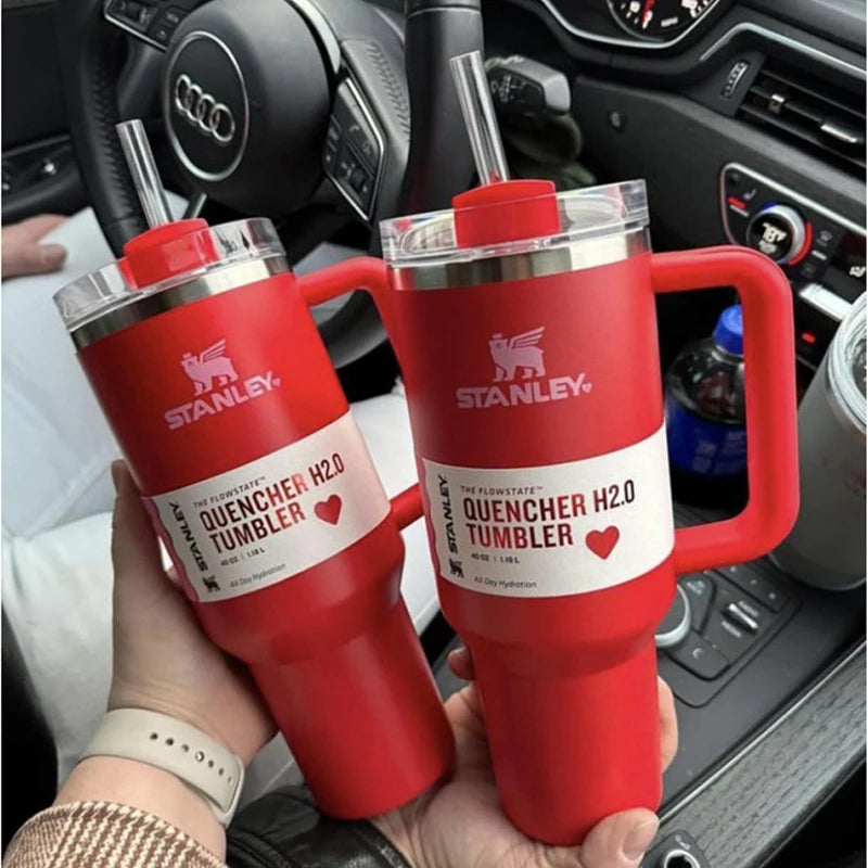 Stanley Quencher Stainless Steel Vacuum Insulated Travel Mug Thermal Coffee Hot Cup with Lid and Straw 30oz/40oz