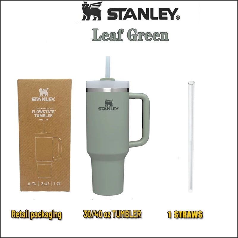 Stanley Quencher Stainless Steel Vacuum Insulated Travel Mug Thermal Coffee Hot Cup with Lid and Straw 30oz/40oz