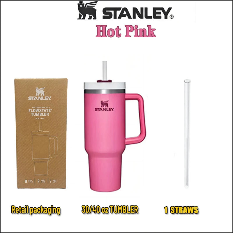 Stanley Quencher Stainless Steel Vacuum Insulated Travel Mug Thermal Coffee Hot Cup with Lid and Straw 30oz/40oz