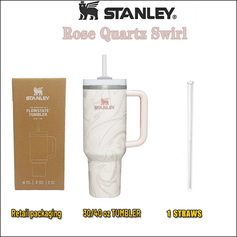Stanley Quencher Stainless Steel Vacuum Insulated Travel Mug Thermal Coffee Hot Cup with Lid and Straw 30oz/40oz