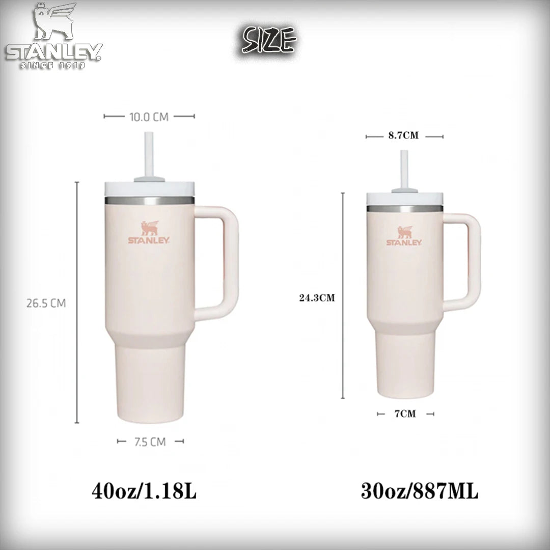 Stanley Quencher Stainless Steel Vacuum Insulated Travel Mug Thermal Coffee Hot Cup with Lid and Straw 30oz/40oz