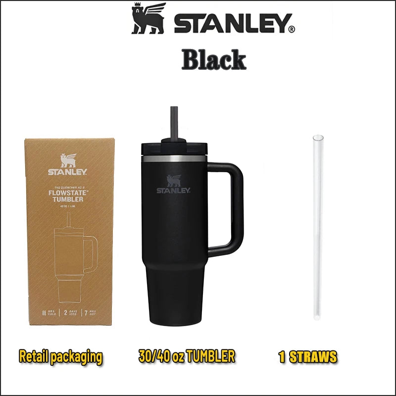 Stanley Quencher Stainless Steel Vacuum Insulated Travel Mug Thermal Coffee Hot Cup with Lid and Straw 30oz/40oz