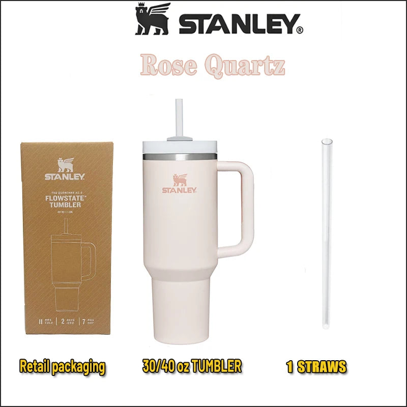 Stanley Quencher Stainless Steel Vacuum Insulated Travel Mug Thermal Coffee Hot Cup with Lid and Straw 30oz/40oz
