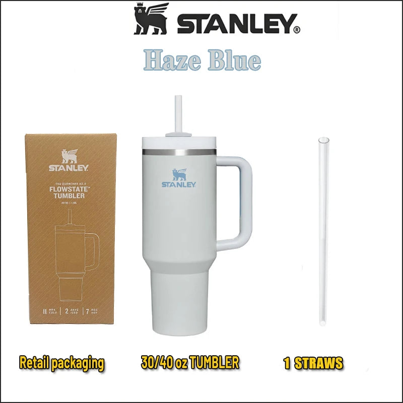 Stanley Quencher Stainless Steel Vacuum Insulated Travel Mug Thermal Coffee Hot Cup with Lid and Straw 30oz/40oz
