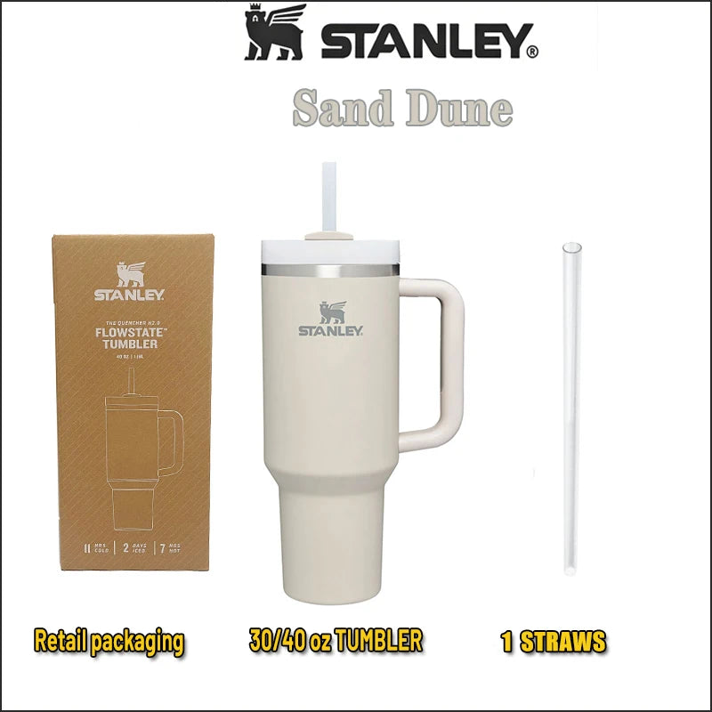 Stanley Quencher Stainless Steel Vacuum Insulated Travel Mug Thermal Coffee Hot Cup with Lid and Straw 30oz/40oz