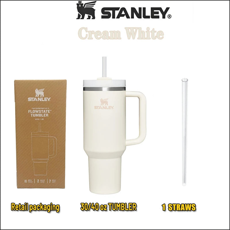 Stanley Quencher Stainless Steel Vacuum Insulated Travel Mug Thermal Coffee Hot Cup with Lid and Straw 30oz/40oz