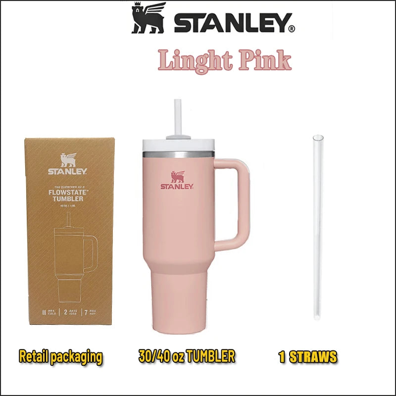 Stanley Quencher Stainless Steel Vacuum Insulated Travel Mug Thermal Coffee Hot Cup with Lid and Straw 30oz/40oz